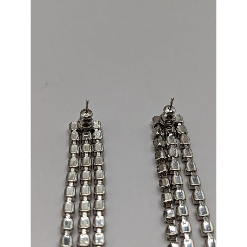 Long Tassel Rhinestone Earrings